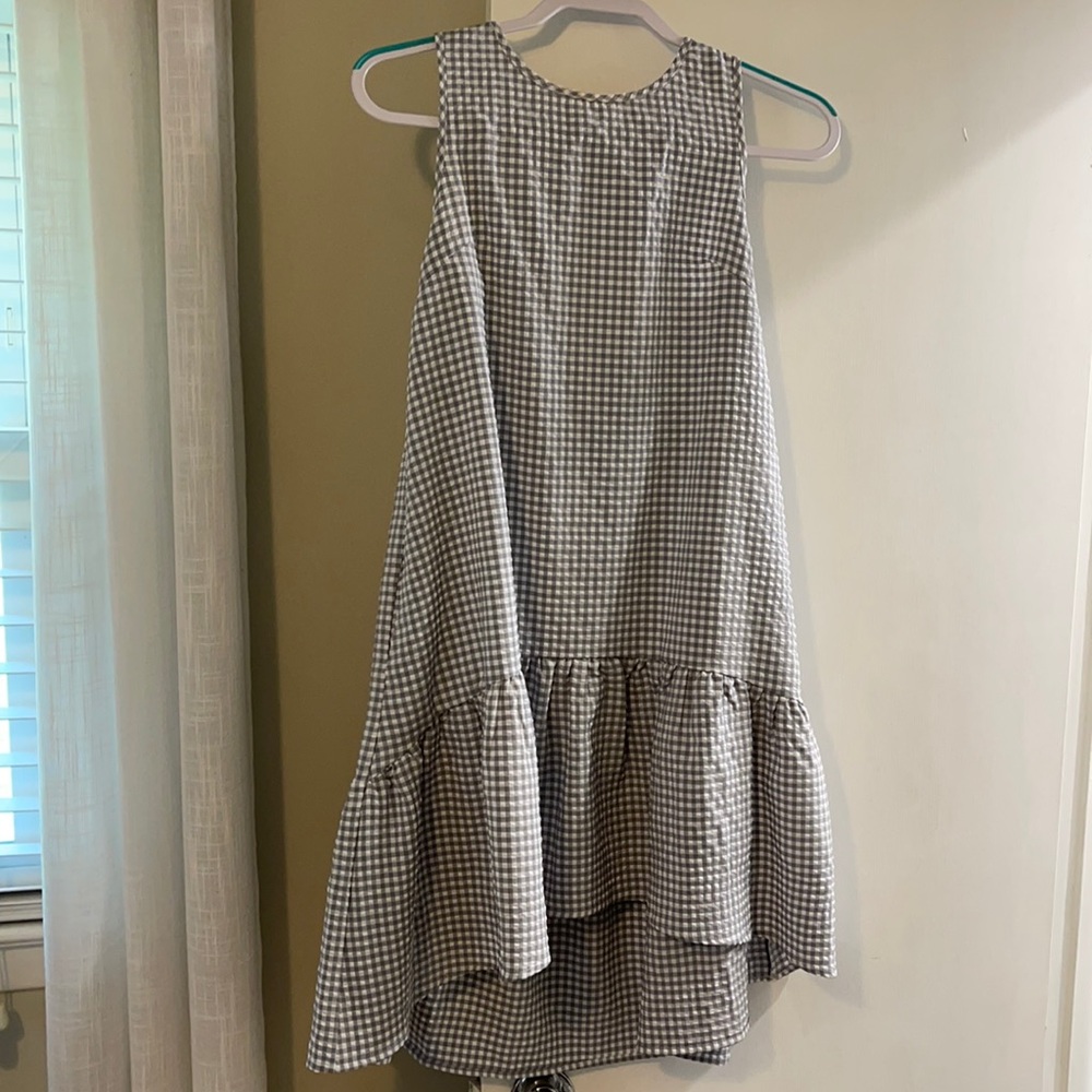 White picket fence gingham dress